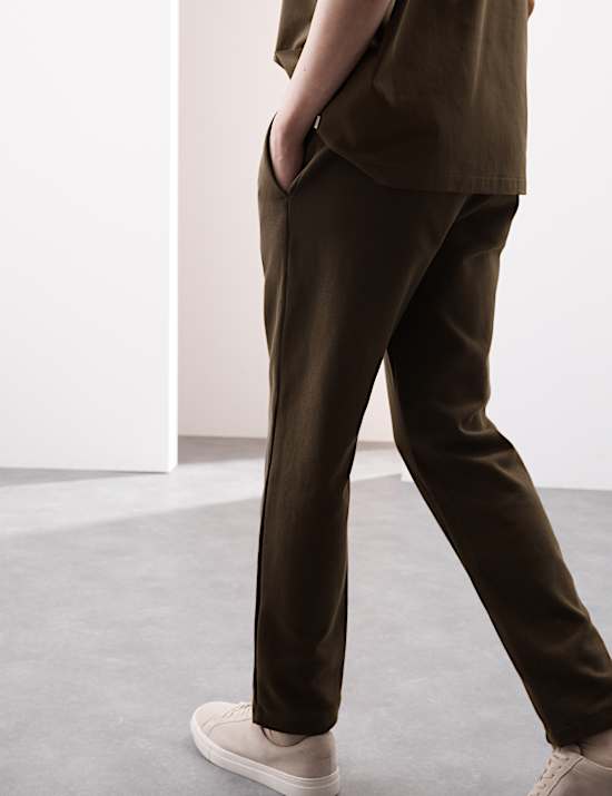 Cotton Rich Straight Leg Textured Joggers