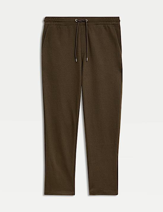 Cotton Rich Straight Leg Textured Joggers