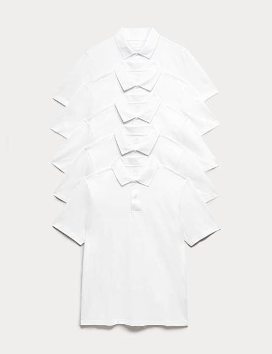 Lot de 5 polos 100 % coton