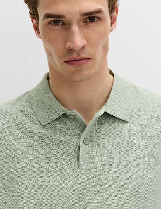 Pure Cotton Garment Dyed Polo Shirt