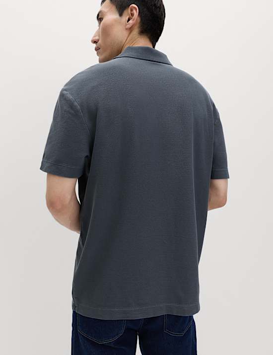 Poloshirt aus reiner Baumwolle mit St&uuml;ckf&auml;rbung