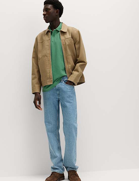 Pure Cotton Garment Dyed Polo Shirt