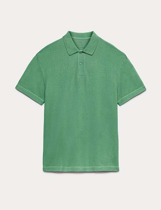 Pure Cotton Garment Dyed Polo Shirt