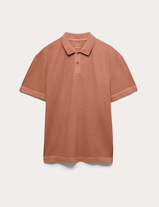 Pure Cotton Garment Dyed Polo Shirt