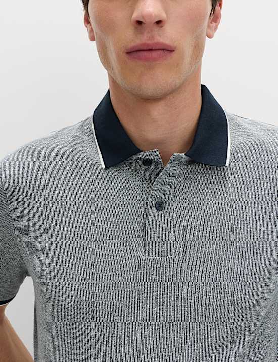 2 Pack Cotton Rich Tipped Polo Shirts