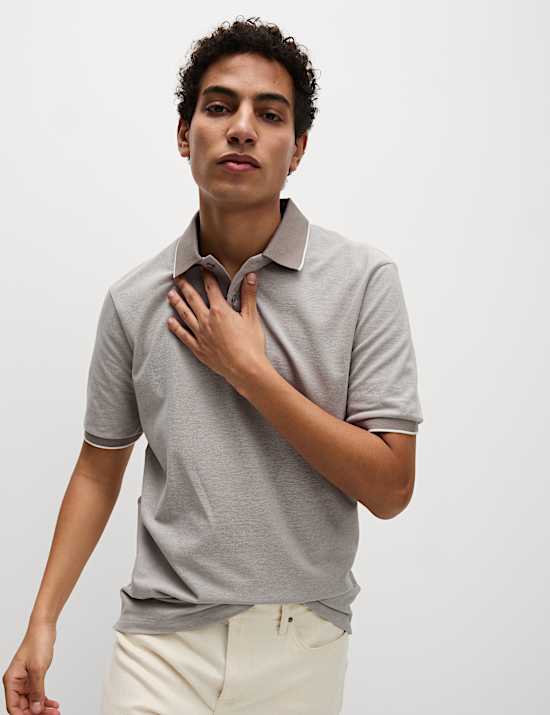 2pk Cotton Rich Tipped Polo Shirts