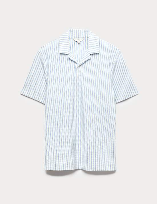 Cotton Rich Jersey Geometric Polo Shirt