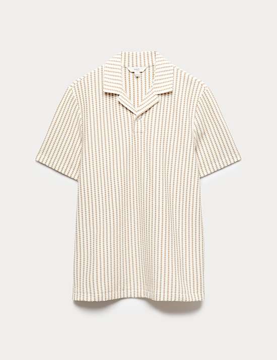 Polo en jersey de coton &agrave; motif g&eacute;om&eacute;trique