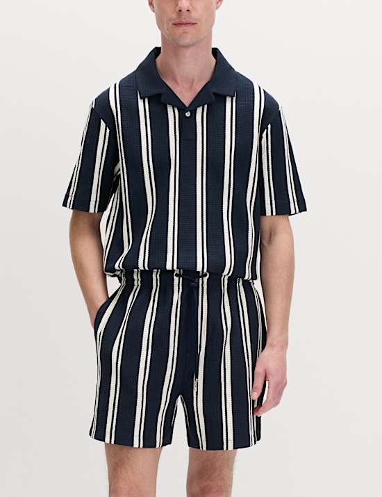 Cotton Rich Seersucker Striped Shorts