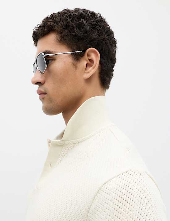 Cotton Rich Textured Knitted Polo Shirt