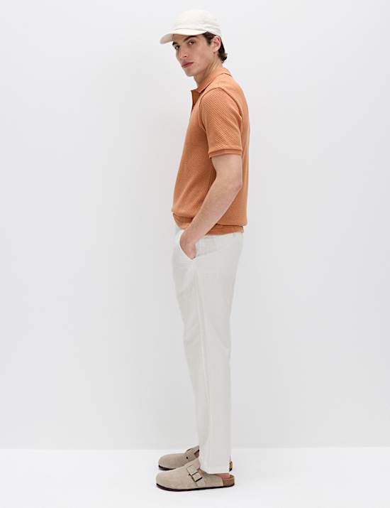 Cotton Rich Textured Knitted Polo Shirt