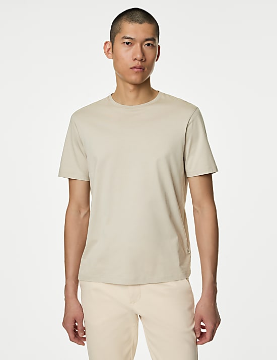 Sportliches rundhals-T-Shirt aus reiner Supima&reg;-Baumwolle