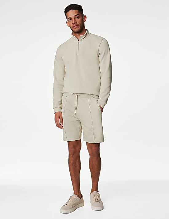 Cotton Blend Half Zip Sweatshirt