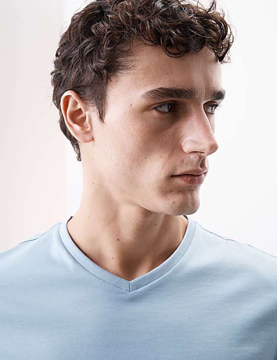 חולצת טי עם צווארון וי מכותנת סופימה טהורה