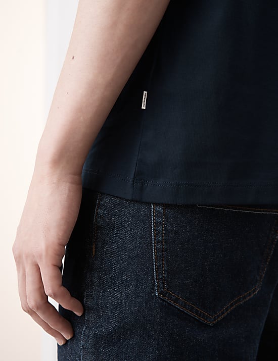 Koszulka z dekoltem w serek ze 100% bawełny Supima®