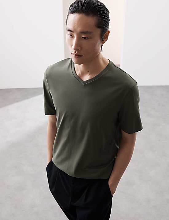 Pure Supima® Cotton V-Neck T-Shirt