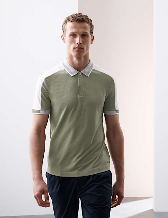 Cotton Blend Micro Pique Polo Shirt