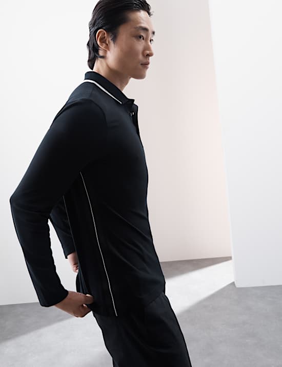 Gestreiftes Poloshirt mit hohem Baumwollanteil