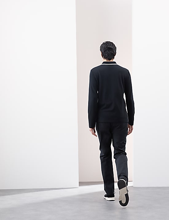 Gestreiftes Poloshirt mit hohem Baumwollanteil