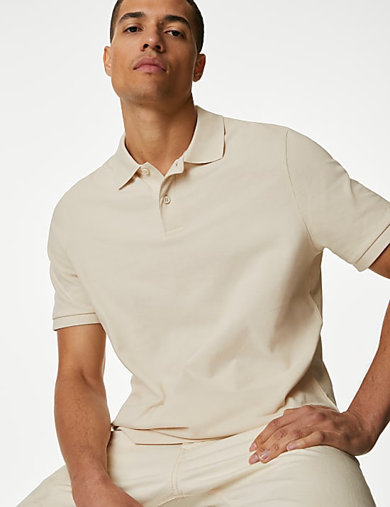 Pure Cotton Pique Regular Fit Polo Shirt