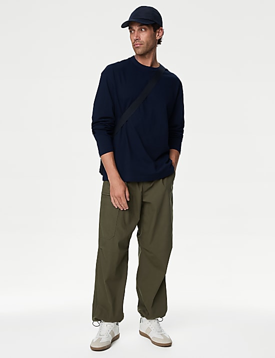 Pure Cotton Long Sleeve Oversized T-Shirt