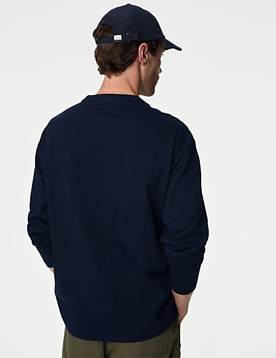 Pure Cotton Long Sleeve Oversized T-Shirt