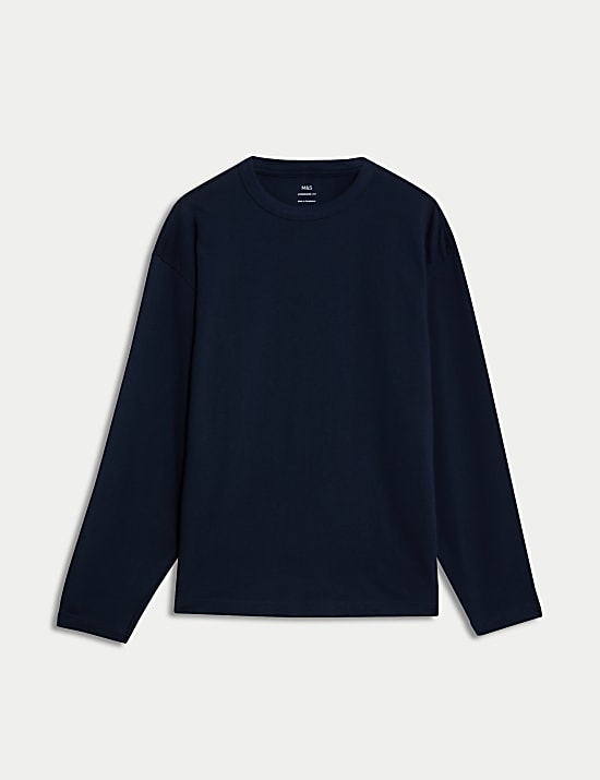 Pure Cotton Long Sleeve Oversized T-Shirt