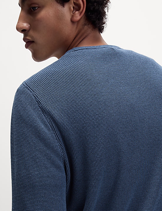 Pure Cotton 2-Tone Waffle Sweatshirt