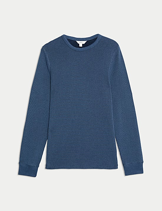 Pure Cotton 2-Tone Waffle Sweatshirt