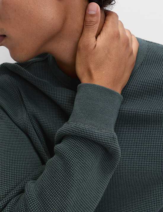 Pure Cotton 2-Tone Waffle Sweatshirt