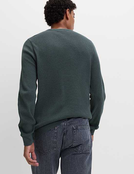 Pure Cotton 2-Tone Waffle Sweatshirt