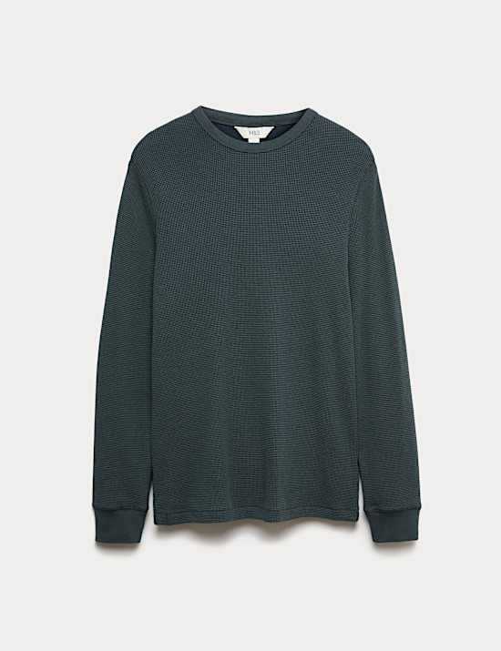 Pure Cotton 2-Tone Waffle Sweatshirt