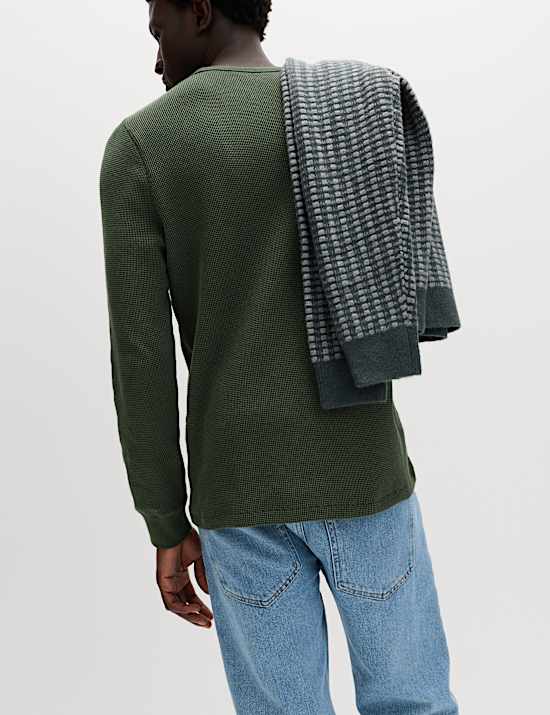 Pure Cotton 2-Tone Waffle Sweatshirt