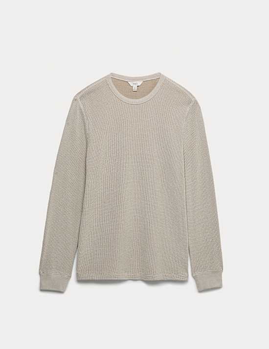 Pure Cotton 2-Tone Waffle Sweatshirt