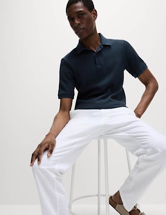 Pure Cotton Textured Polo Shirt