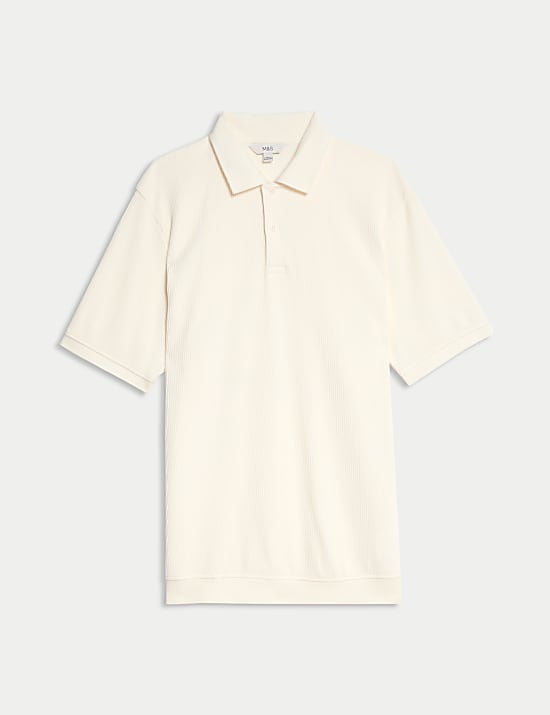 Pure Cotton Textured Polo Shirt