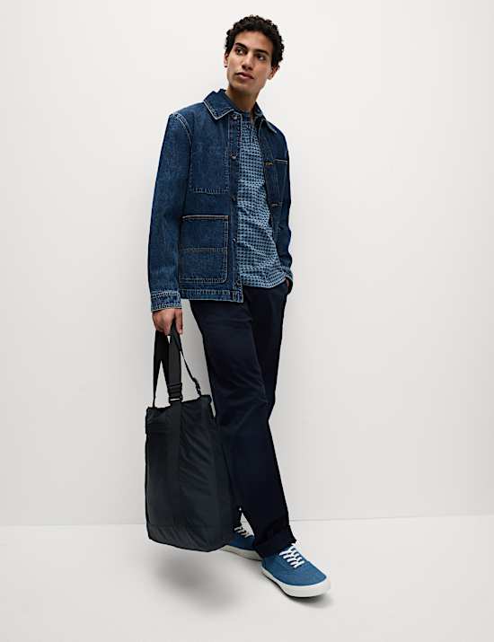 Pure Cotton Houndstooth Polo Shirt