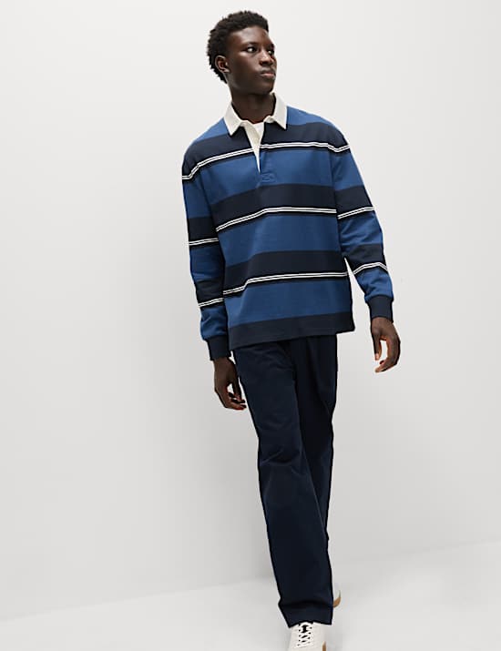 Gestreiftes Rugby-Hemd aus reiner Baumwolle