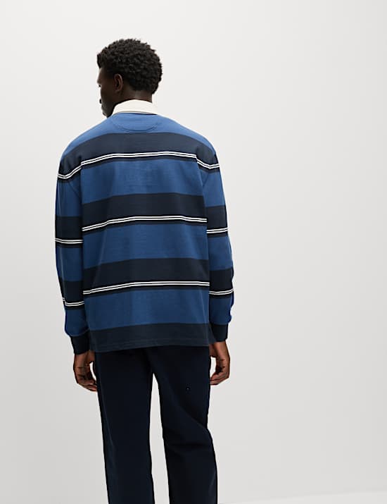 Gestreiftes Rugby-Hemd aus reiner Baumwolle