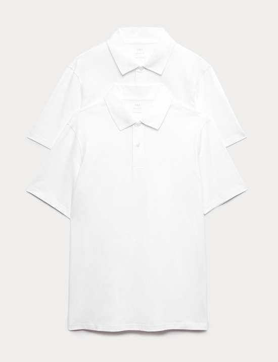 2 Pack Regular Fit Pure Cotton Polo Shirts