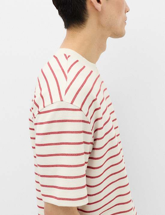 Cotton Rich Textured Breton T-Shirt