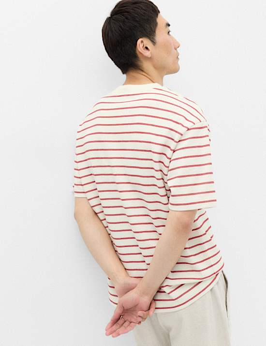 Cotton Rich Textured Breton T-Shirt
