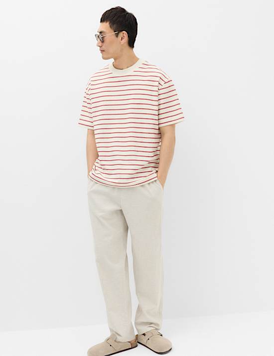 Cotton Rich Textured Breton T-Shirt