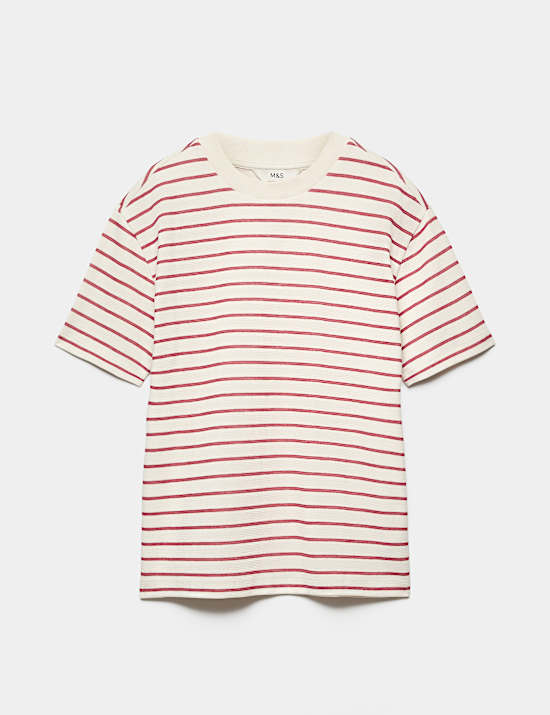 Cotton Rich Textured Breton T-Shirt