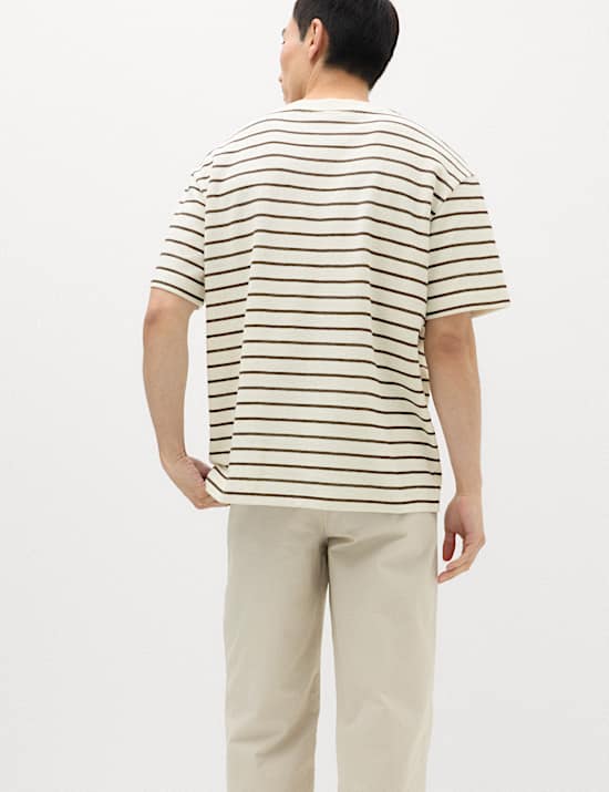 Cotton Rich Textured Breton T-Shirt