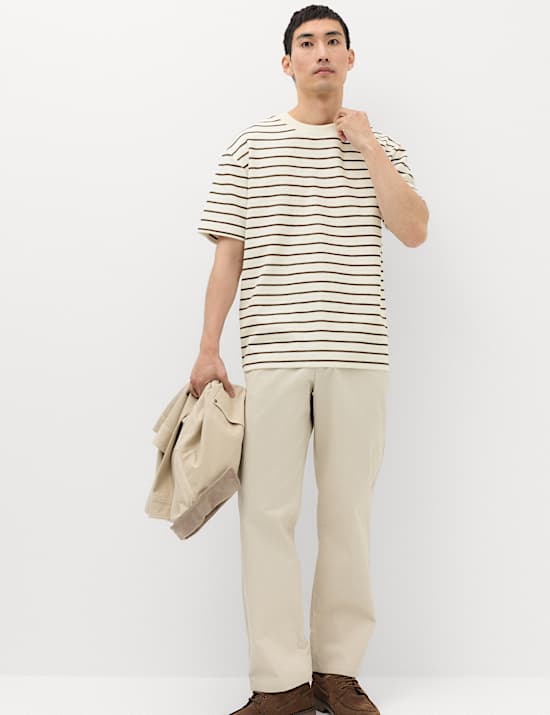 Cotton Rich Textured Breton T-Shirt