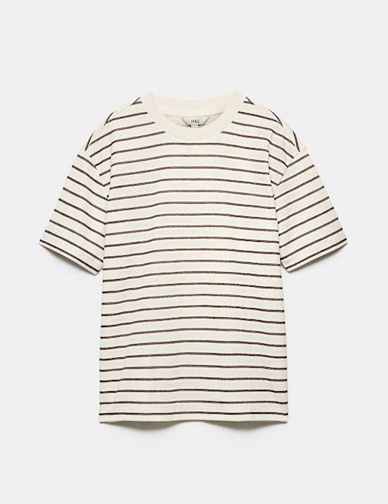 Cotton Rich Textured Breton T-Shirt