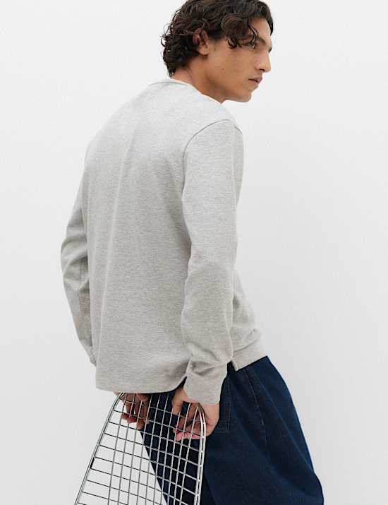 Cotton Rich Cosy Long Sleeve Henley Shirt
