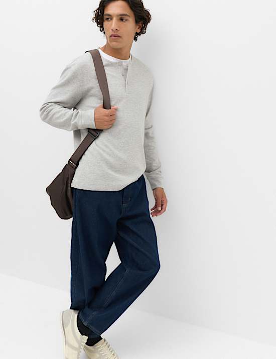 Cotton Rich Cosy Long Sleeve Henley Shirt