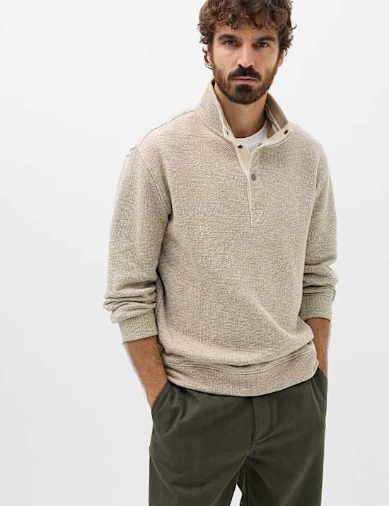 Pure Cotton Funnel Neck Overshirt